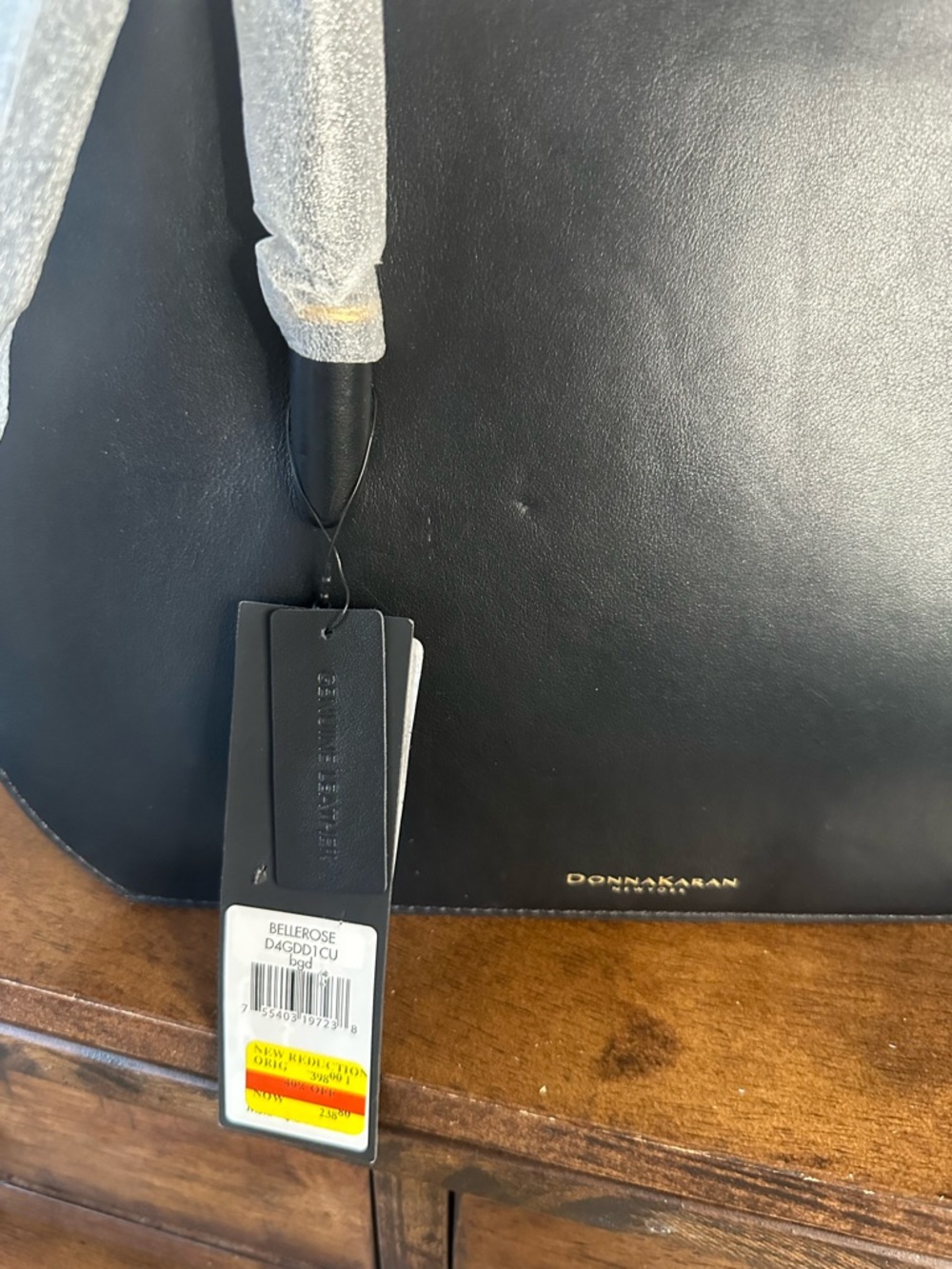 Donna Karan NWT Black BelleRose Leather Flap Satchel Crossbody Bag - Picture 11 of 11